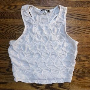 Cream textured crop top